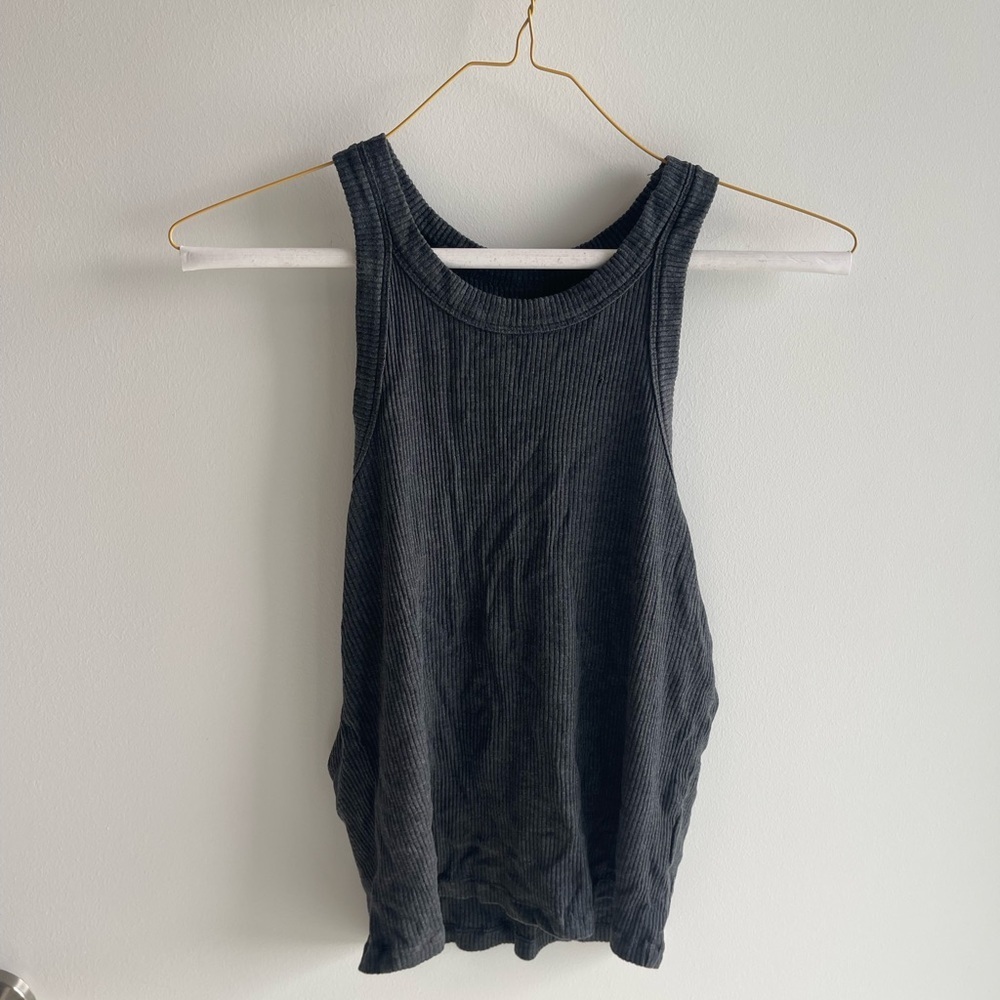 WSLY Grey ribbed Tank Top